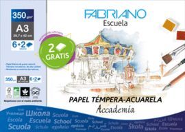 SOBRE PAPEL TEMPERA ACUARELA A3 350 G/M² 6H+2 GRAT