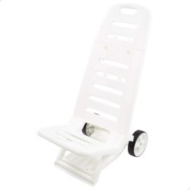 SILLA PLAYA CON RUEDAS BLANCA 40X44XH84CM