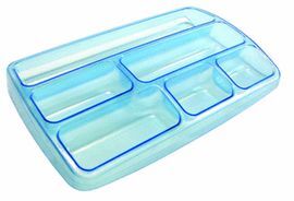 BANDEJA ORGANIZADORA AZUL TRANSLUCIDO