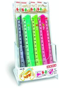 EXPOSITOR 15 REGLAS 15 CM FLEXIBLES DIBLE ZURDOS Y