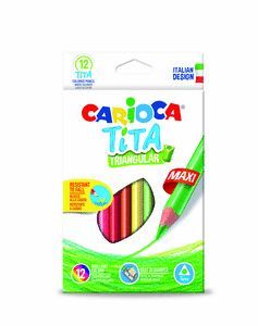 LAPIZ TRIANGULAR MAXI CARIOCA TITA 12 COLORES SURT