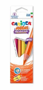 LAPIZ TRIANGULAR CARIOCA NEON 6 COLORES SURTIDOS