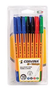 BOLIGRAFOS CORVINA 51 VINTAGE SURTIDO BLISTER 20 U