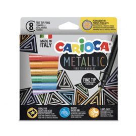 ROTULADOR CARIOCA METALLIC PUNTA FINA 8 COLORES