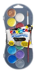 ACUARELAS CARIOCA METALLIC 12 COLORES