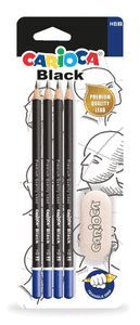 LAPIZ GRAFITO CARIOCA HB BLISTER 4 UDS + GOMA