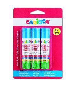 BARRA PEGAMENTO CARIOCA 10 GR BLISTER 3 UDS