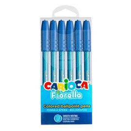 BOLIGRAFO CARIOCA FIORELLA BLISTER 5+1 AZUL