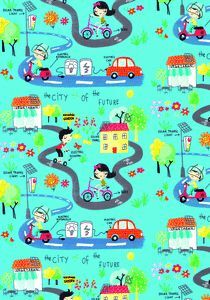 PAPEL REGALO BOBINA 31CMS THE CITY OF THE FUTURE