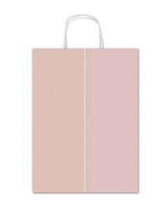 BOLSA REGALO ASA RETORCIDALUNARES ROSA Y KRAFT 26X