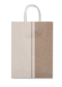 BOLSA REGALO LUNARES BLANCOS Y KRAFT 16X21X8CM