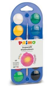 ACUARELA PRIMO12 COLORES 25 MM + 1 PINCEL