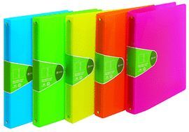 CARPETA 4 ANILLAS 30 MM FLUOR COLORES SURTIDOS