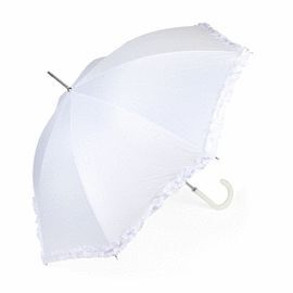 PARAGUAS LARGO MUJER AUTO PUNTILLA BLANCO WEDDING