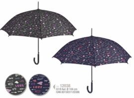 PARAGUAS MUJER 61/8 AUTOMATICO. ESTAMPADO CORAZONE