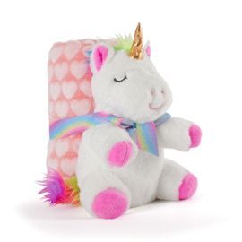 UNICORNIO TIARA PELUCHE CON MANTA