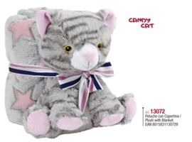 PELUCHE + MANTA GATO GRIS