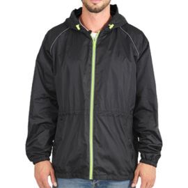 CHUBASQUERO HOMBRE NEGRO DETALLES REFLECTANTES T.