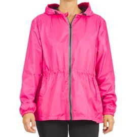 CHUBASQUERO MUJER FUCSIA DETALLES REFLECTANTES T.