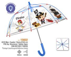 PARAGUAS INFANTIL 42/8 POE TRANSPARENTE PIRATAS