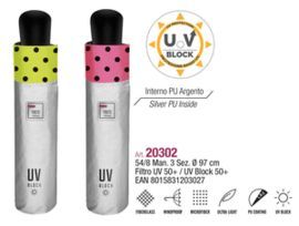 PARAGUAS MUJER PLEGABLE 54/8 MANUAL. UV BLOCK.