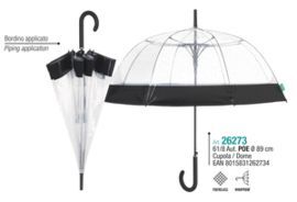 PARAGUAS LARGO MUJER 61/8 AUT TRANSP CUPULA NEGRO