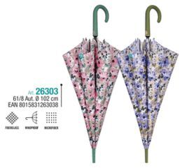 PARAGUAS LARGO MUJER 61/8 FLORES AUTOMATICO.