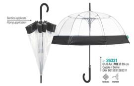 PARAGUAS LARGO MUJER 61/8 AUT TRANSP CUPULA NEGRO