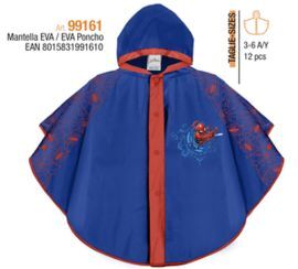 CHUBASQUERO SPIDERMAN 3-6 AÑOS AZUL