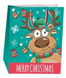 BOLSA REGALO NAVIDAD CON ETIQUETA DISEÑOS SURTIDOS