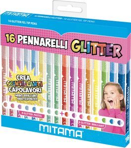 SET 16 ROTULADORES TRIANGULARES GLITTER Y PASTEL