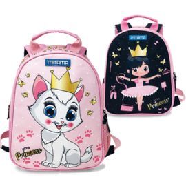 MOCHILA MITAMA SPINNY KITTEN GIRL DOBLE DIBUJO