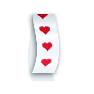 ROLLO CINTA REGALO 6880 10 MM 250 MT BLANCA CORAZO