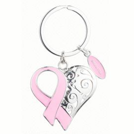 LLAVERO CORAZON CINTA ROJA