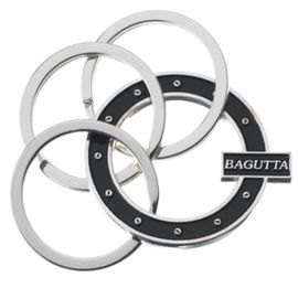 LLAVERO CIRCULAR NEGRO PLATEADO CON CLAVIJAS