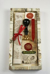 SET LACRE SELLO LEON VENECIA NUDO MARINERO Y MAPA