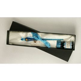 SET PLUMA TURQUESA + TINTA