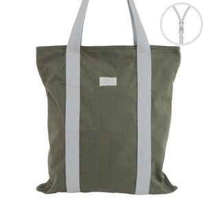 BOLSA CREMALLERA ALGODON VERDE