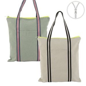 BOLSA ALGODON CON CREMALERA GRETA SURTIDAS