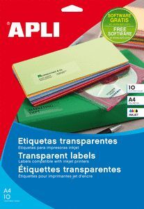 ETIQUETAS TRANSPARENTES PERMANENTES 210,0 X 297,0