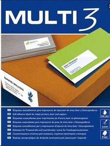 ETIQUETAS ADHESIVAS MULTI3 10489 Ø60 CAJA 100 HOJA