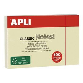 NOTAS ADHESIVAS CLASSIC 75X50MM BLOC 100 HOJAS AMA