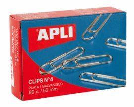 CLIPS PLATEADO APLI 4 50MM 80 UNID