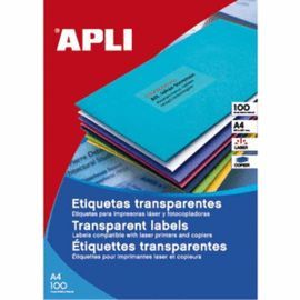 ETIQUETA IMPRESORA TRANSPARENTE 210X297 ADHESIVA