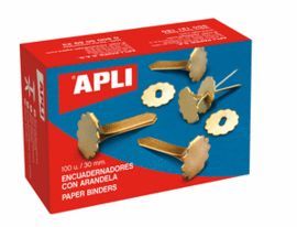 ENCUADERNADORES METALICOS 30MM C/100 CON ARANDELA