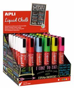 EXPOSITOR 36 ROTULADORES TIZA LIQUIDA COLORES SURT