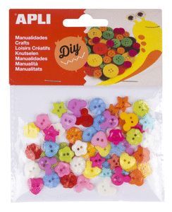 BOTONES DE PLASTICO COLORES SURTIDOS 60 UNIDADES
