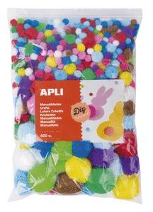 POMPONES COLORES SURTIDOS 500 UNIDADES