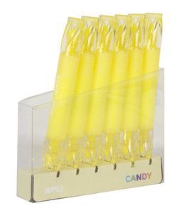 MARCADOR DOBLE PUNTA AMARILLO CANDY 6 UNIDADES
