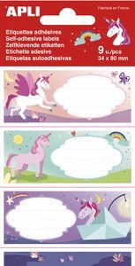 ETIQUETA NOMBRES UNICORNIIOS 9 UNIDADES